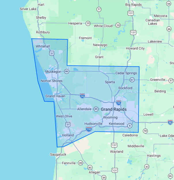 Map of West Shore service areas